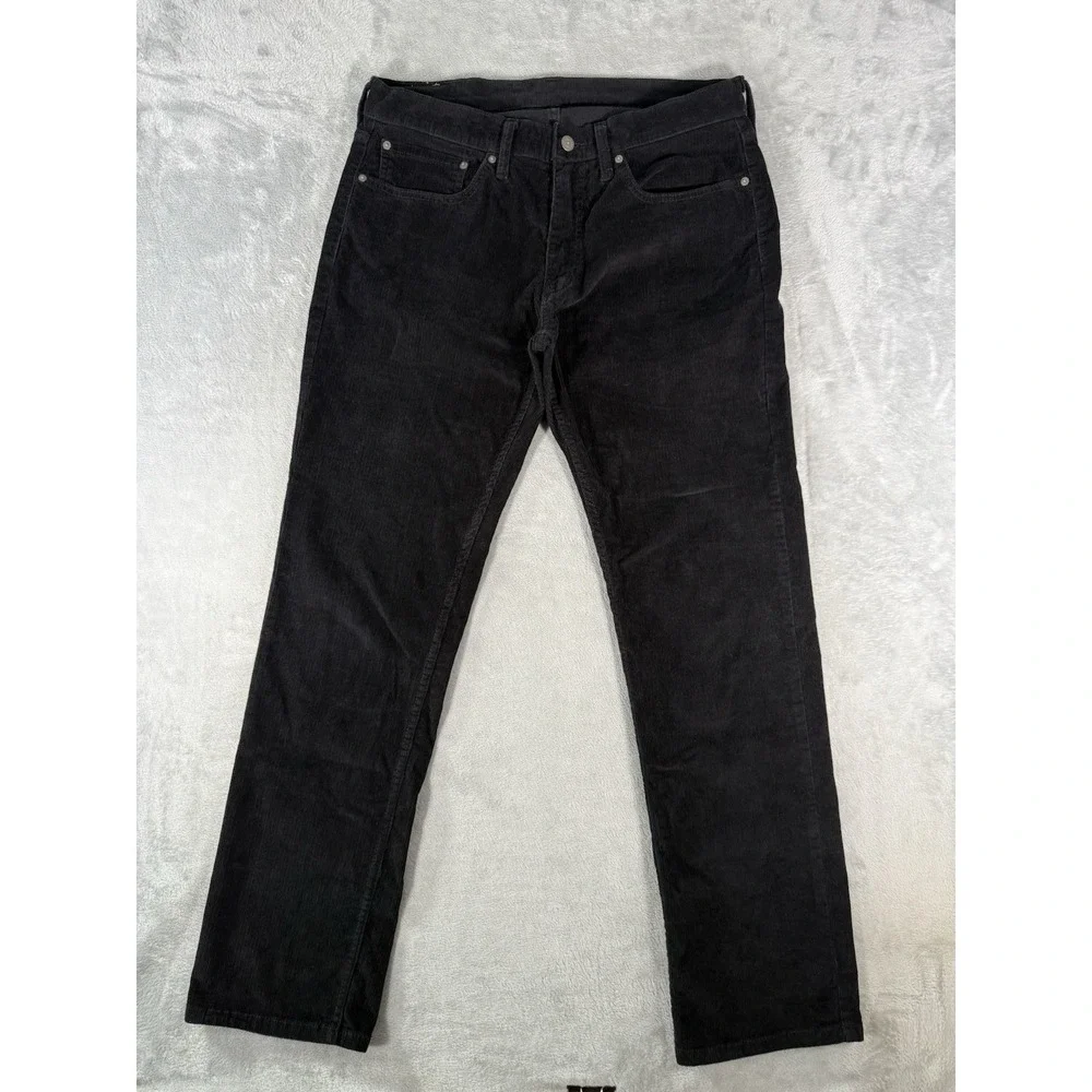 Levis 514 Pants Men's 34x32 Black Corduroy Straight Fit